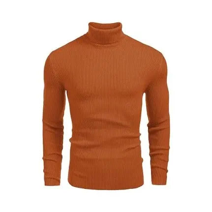 Coofandy Men's Slim Fit Knitted Ribbed Turtleneck Sweater - Acrylic Winter Pullover