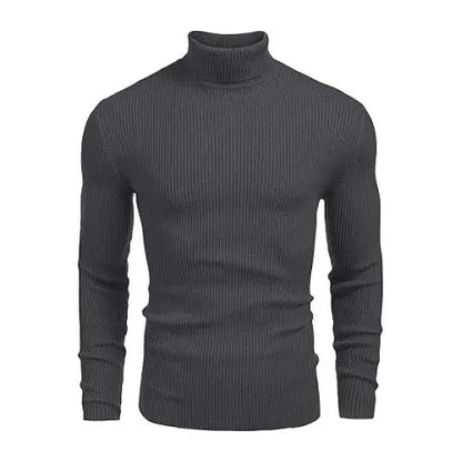 Coofandy Men's Slim Fit Knitted Ribbed Turtleneck Sweater - Acrylic Winter Pullover