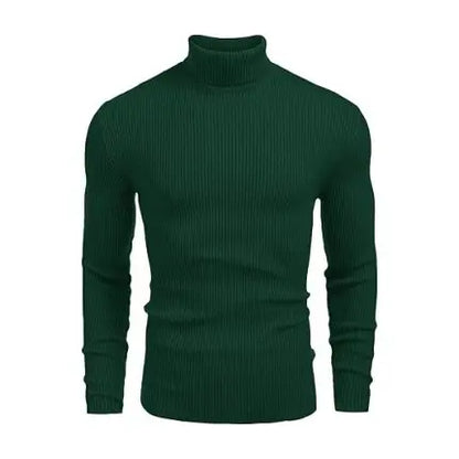 Coofandy Men's Slim Fit Knitted Ribbed Turtleneck Sweater - Acrylic Winter Pullover