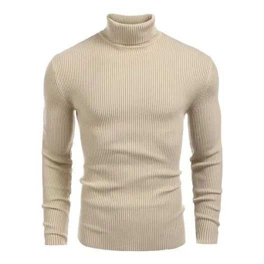 Coofandy Men's Slim Fit Knitted Ribbed Turtleneck Sweater - Acrylic Winter Pullover