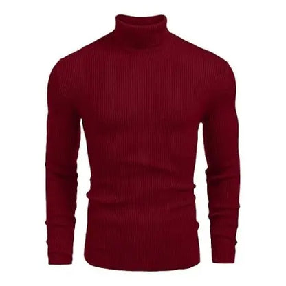 Coofandy Men's Slim Fit Knitted Ribbed Turtleneck Sweater - Acrylic Winter Pullover