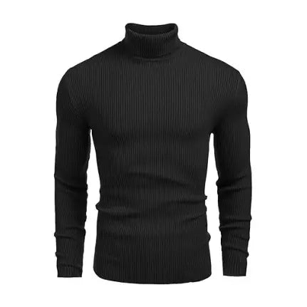 Coofandy Men's Slim Fit Knitted Ribbed Turtleneck Sweater - Acrylic Winter Pullover